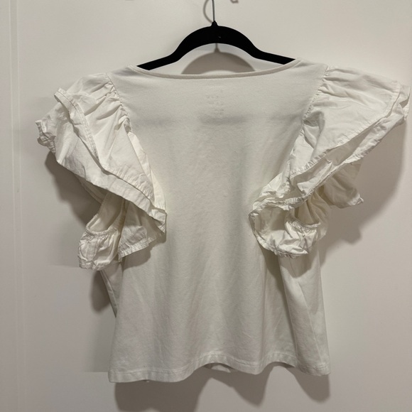 a new day White Ruffle Sleeve Square Neck Top M - Picture 4 of 4